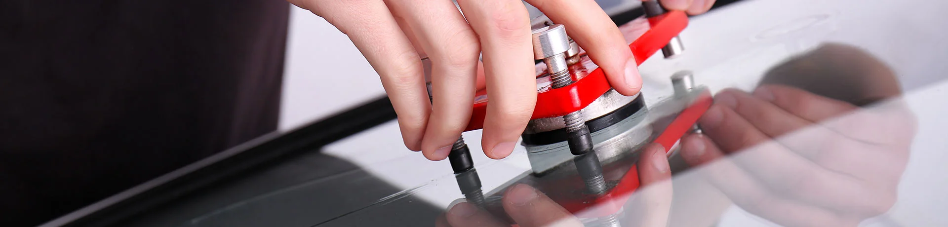 ガラスリペア作業